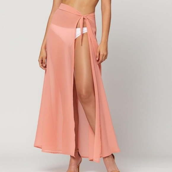 Chic Coral Swim Sarong for Women - Picture 4 of 7